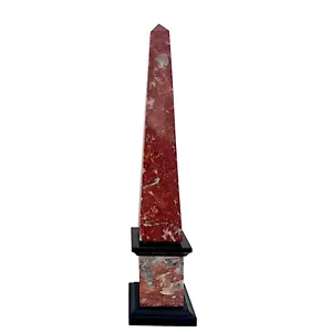 Obelisco Classico in Marmo Rosso e Nero Belgio Scultura da Tavolo Design H 40cm - Photo 1 sur 5