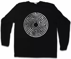 CIRCLE MAZE LANGARM T-SHIRT Spiral Labyrinth Mystic Hypnotic Hypnotic Hypno - Bild 1 von 1