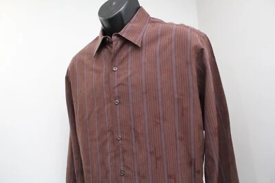 Tommy Bahama Hawaiian Dress Shirt Silk Wool Striped Long Sleeve Mens Size Medium - Image 1 of 4
