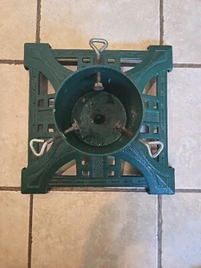 Vintage 14x14 Art Deco Cast Iron Christmas Tree Stand Heavy Duty - Picture 1 of 12