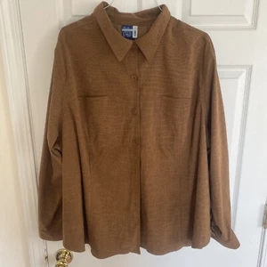 Venezia Jeans Shirt Women’s Button Up Tan Brown Croc Print Vintage Size 26 / 28 - Picture 1 of 8