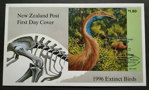 1996 New Zealand Extinct Birds Giant Moa Mini-Sheet MS on FDC - Picture 1 of 3