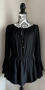 2b Bebe - Black Long Sleeve Blouse - Size Small - Picture 1 of 4