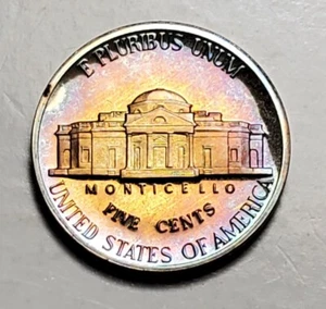 TONED 1988 S  JEFFERSON NICKEL PROOF UNC #C4853 - Picture 1 of 2