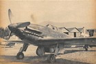 C3985) AVIAZIONE, IL "CACCIATORE", AEREO CAPRONI VIZZOLA 4 DAVANTI AGLI HANGAR