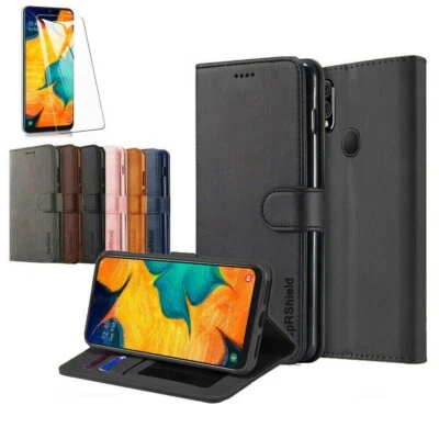 For Galaxy A20s A70 A50 A20 A30 Wallet Flip Case With Free Screen Protector - Image 1 of 4