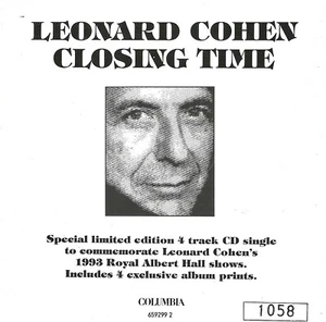 Leonard Cohen - Closing Time (1993) - Ltd Ed 4 track used CD w/ more - import - Picture 1 of 2