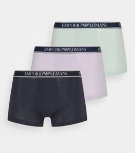 Emporio Armani Men's 3 Pack Boxer Briefs, Multicoloured Cotton Size Small New - Picture 1 of 5