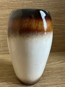 Mid Century Art Pottery Stoneware flower  Vase Ombre Cream Brown Gold 6'' 1955 - Picture 1 of 8
