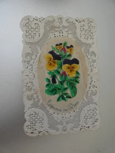 image pieuse canivet dentelle bouquet de pensees Esperons en dieu - Picture 1 of 1