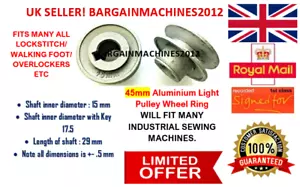 POLEA DE ALUMINIO 45 MM PARA LA MAYORÍA DE LOS MOTORES DE EMBRAGUE PIEZA DE MÁQUINA DE COSER INDUSTRIAL - Imagen 1 de 7