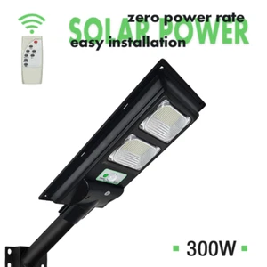 Solar Power LED Steet Light 300W Graden Security Waterproof IP65 Remote Control - Picture 1 of 14