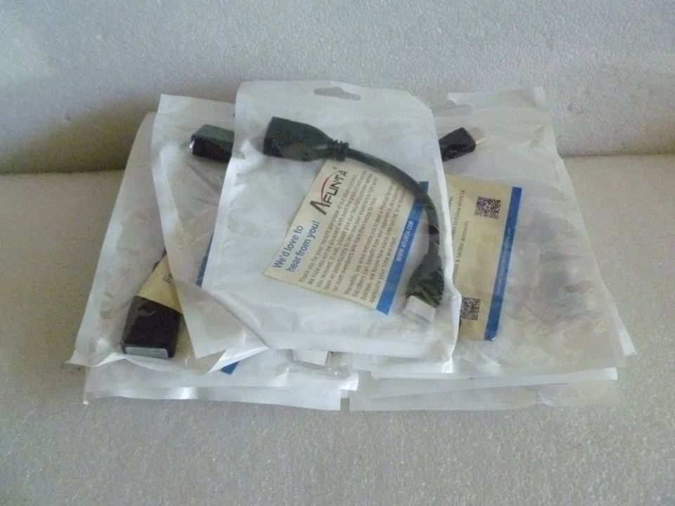 LOT OF 10 AFUNTA MICRO MINI HDMI MALE TO HDMI FEMALE - Image 1 of 3