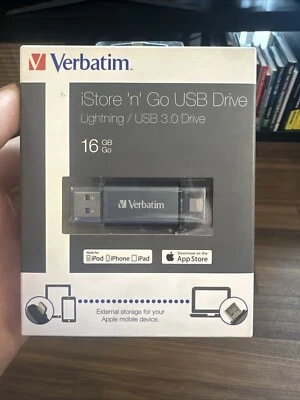 Verbatim 16GB Store 'n' Go Dual USB 3.0 y Lightning Flash Drive, Grafito Foto 1 de 3