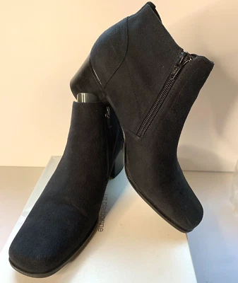 Botas al tobillo Liz Claiborne Flex Zone para mujer negras de gamuza Picco 2, EE. UU. TALLA 8,5 Foto 1 de 4