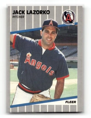 1989 Fleer Baseball Card Jack Lazorko California Angels #482 - Image 1 of 2
