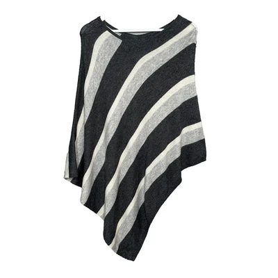 Cashmere Striped Poncho Sweater - Image 1 of 4