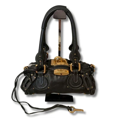 Chloé Mini Paddington Handbag Leather Black Padlock Vintage Y2K 16x27x9cm NNBc54 - Image 1 of 4