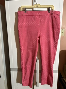 Rafaella Pink Polka Dot Ankle Pants Size 16 - Picture 1 of 1
