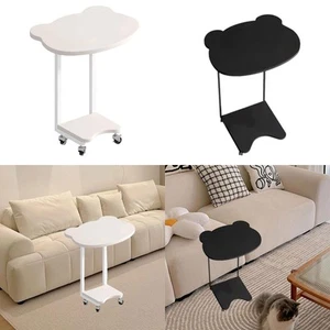 Bear End Table with Wheels Small Side Table for Living Room Small Space - Picture 1 of 14