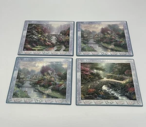 Lot Of 4 Thomas Kinkade Bridges of Life/Cottages Ceramic Wall Plates Bradford Ex - Picture 1 of 22
