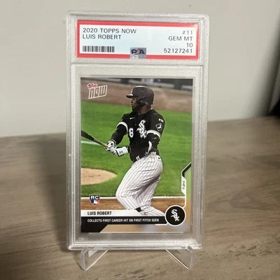2020 Topps Now - Luis Robert #11 /15161 (RC) Rookie First Hit PSA Gem Mint 10 - Image 1 of 2