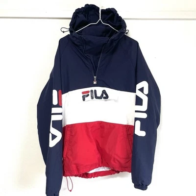 FILA Windbreaker Jacket Blue Red White Unisex Size L  Large Italy - Image 1 of 4