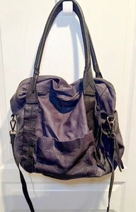 Free People’s Women’s Oversize Pebbled Leather Satchel In The Color Dark Blue - Picture 1 of 10