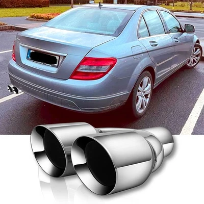 Para Mercedes-Benz W204 C250 C300 C350 C63 2.5" en Escape Puntas Cuádruples Doble Pared Foto 1 de 4