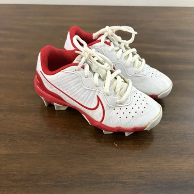 Botines de béisbol Nike Diamond Youth 13C Fast Flex DJ6525-104 USADOS EN EXCELENTE ESTADO blancos rojos SB#4 Foto 1 de 4