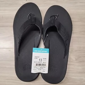 NUOVO Reef Infradito Uomo Phantom II Nero Sandali Imbottiti Spiaggia Tanga Taglia 13 - Foto 1 di 3