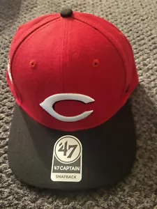 Mens Cincinnati Reds Captain 47 Baseball Snapback Hat - Picture 1 of 3