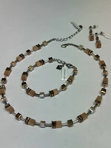 Coeur De Lion GeoCUBE Necklace & Bracelet Set.Free Earrings.RRP £279 - Picture 1 of 11