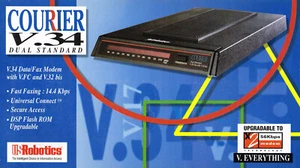U.S.Robotics Courier V.34 Dual Standard Modem, zewnętrzny - Zdjęcie 1 z 2