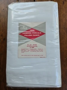 Set of 2 Vintage Pillowcases Sears Harmony House Combed Percale White New - Picture 1 of 5