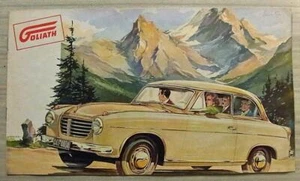 GOLIATH Car LF Sales Brochure c1956 FRENCH TEXT HORNUNG Artwork - Picture 1 of 4