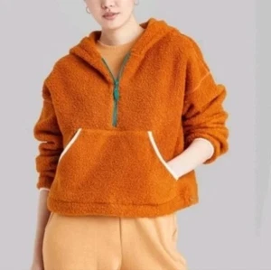 Chaqueta para mujer Wild Fable media cremallera Sherpa anorak oxidada nueva con etiquetas talla M - Imagen 1 de 10