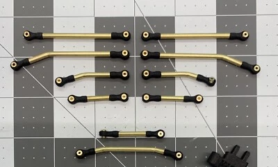 SCX24 Brass High Clearance Lowers+Uppers+Steering 10 Links Fits Deadbolt Betty - Image 1 of 4