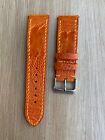 22Mm/20Mm Orange Leg Ostrich Leather Watch Strap Band Orange Ostrich  Wristwatch