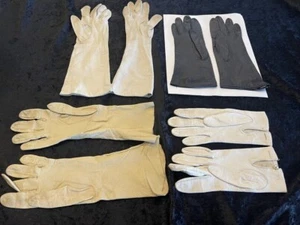 Gloves 1920s 1930s Ladies Leather 4 Pair - Picture 1 of 12