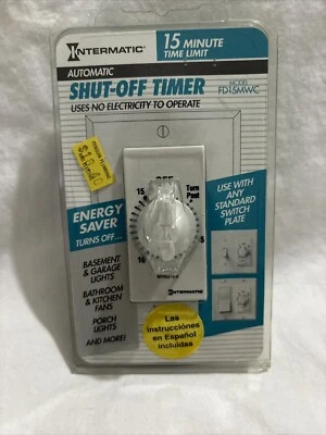 Temporizador de apagado automático Intermatic FD15MWC 15 minutos fácil de instalar Foto 1 de 4