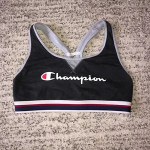Champion Sports Bra Women's Size XL Dark Gray Logo - Picture 1 of 6