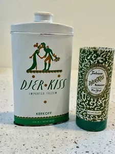 2 ~ Vintage DJER KISS Talkum Körperpulver Dose & Shaker - Kerkoff - 1930 - 1940er - Bild 1 von 9