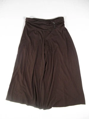 Pantalones capri informales Joe Benbasset para mujer talla S marrón cintura elástica con botones Foto 1 de 4