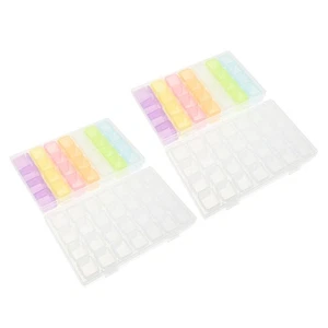 Caja de almacenamiento contenedor de diamantes de imitación para uñas 4 piezas 28 ranuras cuentas para uñas caja de almacenamiento clavos - Imagen 1 de 12