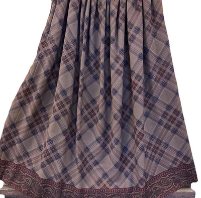 Vintage RALPH LAUREN wool skirt Plaid Paisley Hem Womens 12 Brown Long Skirt - Image 1 of 4