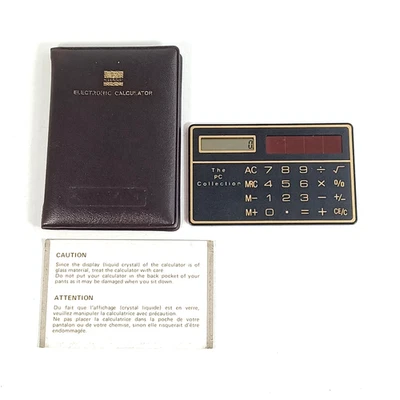 Vintage Sharp Calculator Card Sized Solar Original Sleeve 8.5 x 5.5cm Working - Image 1 of 4