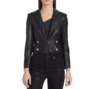 Generation Love Penn Vegan Leather Blazer Sz XL NWT Tailored Cropped Silhouette - Picture 1 of 12