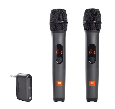 JBL Dual Wireless Microphones Pair & Receiver for PartyBox (Open Box) Box Damage - Image 1 of 4