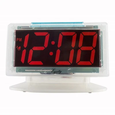 Equity 30040 Jumbo Clear 1.8 in Red LED Electric Alarm Clock, Digital Display - Image 1 of 4